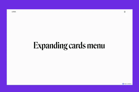 Expanding Cards Menu Navbar