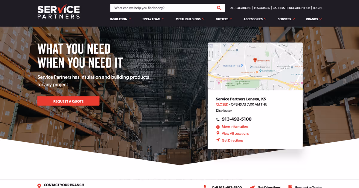 Custom Web Design - Service Partners Example