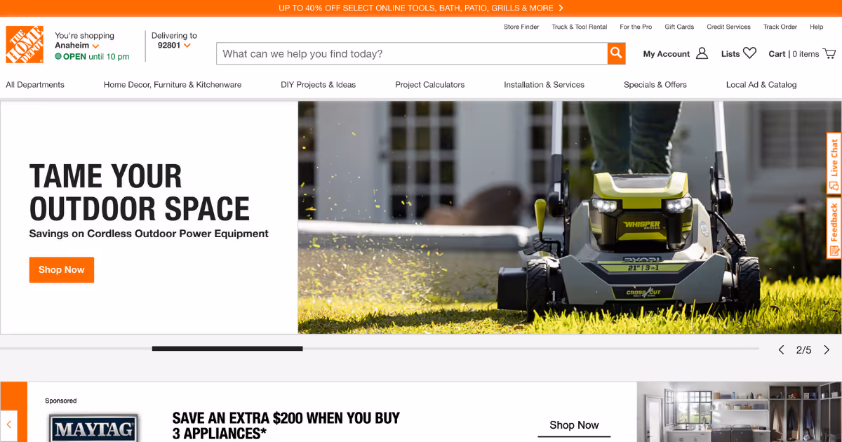 Custom Web Design - The Home Depot Example