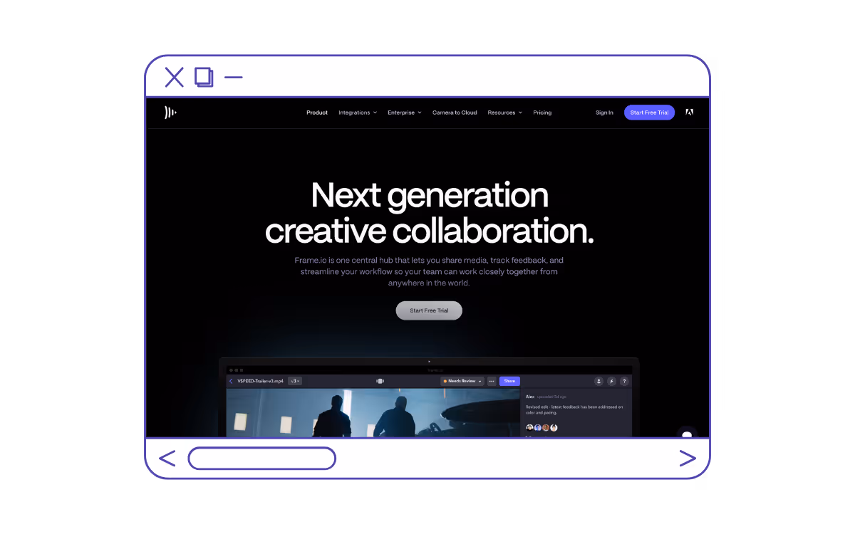 Frame.io - Best Website Design Example