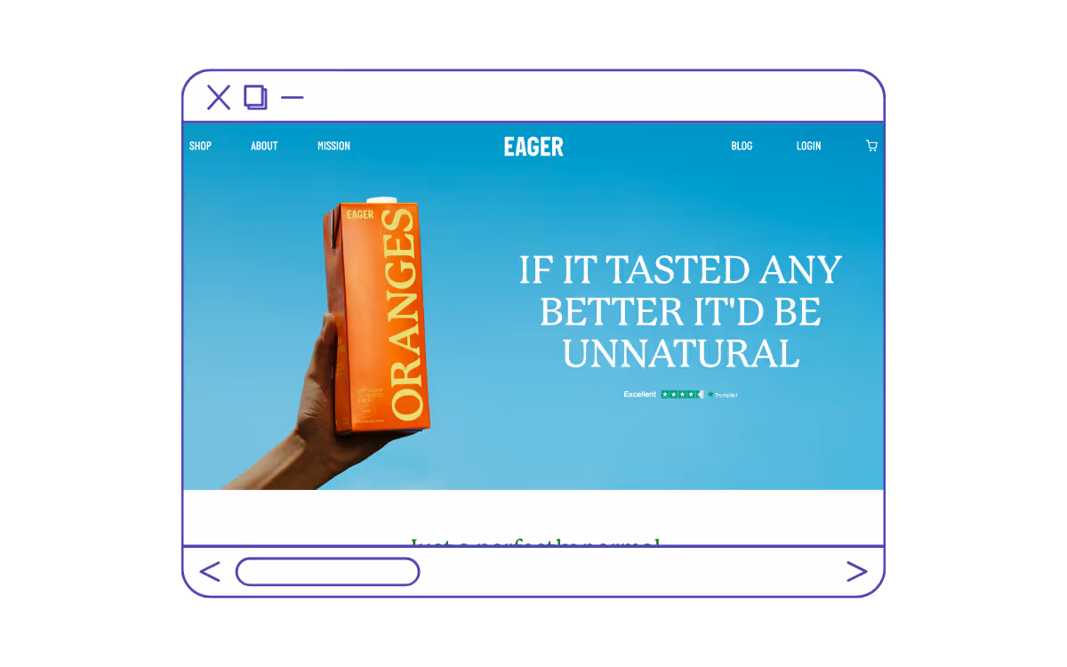 Eager Drinks - Best Website Design Example