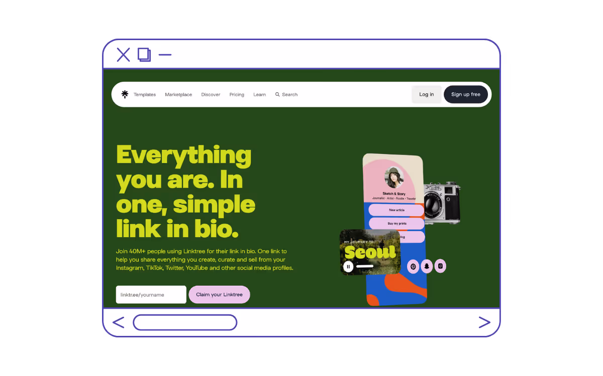 Linktree - Best Website Design Example