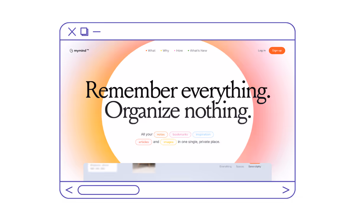 Mymind - Best Website Design Example