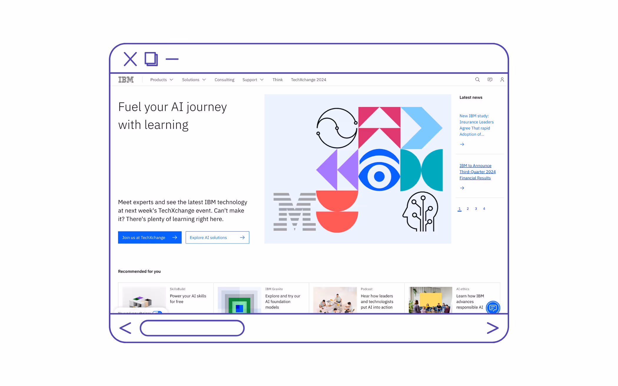 IBM: Presents complex solutions with thoughtful navigation