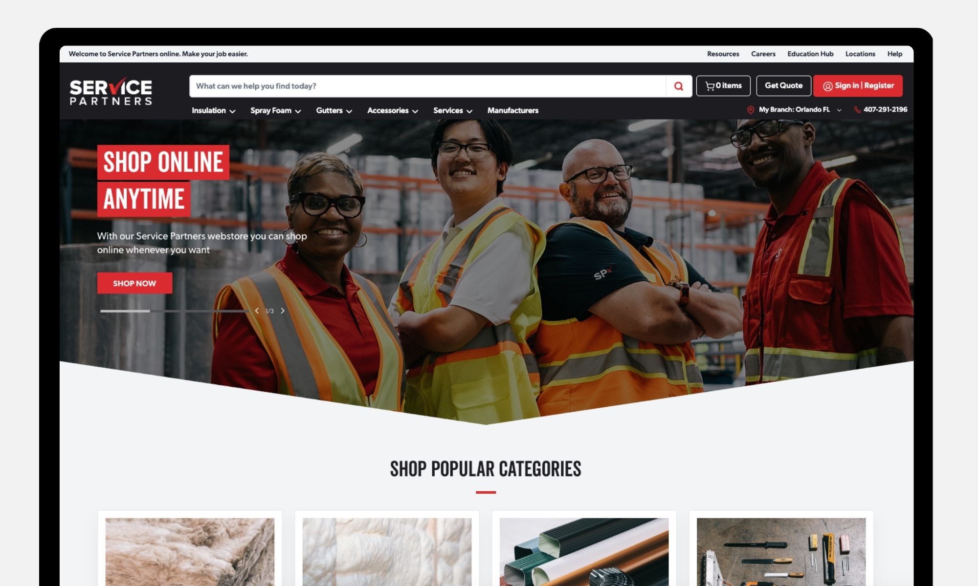Service Partners website screenshot example