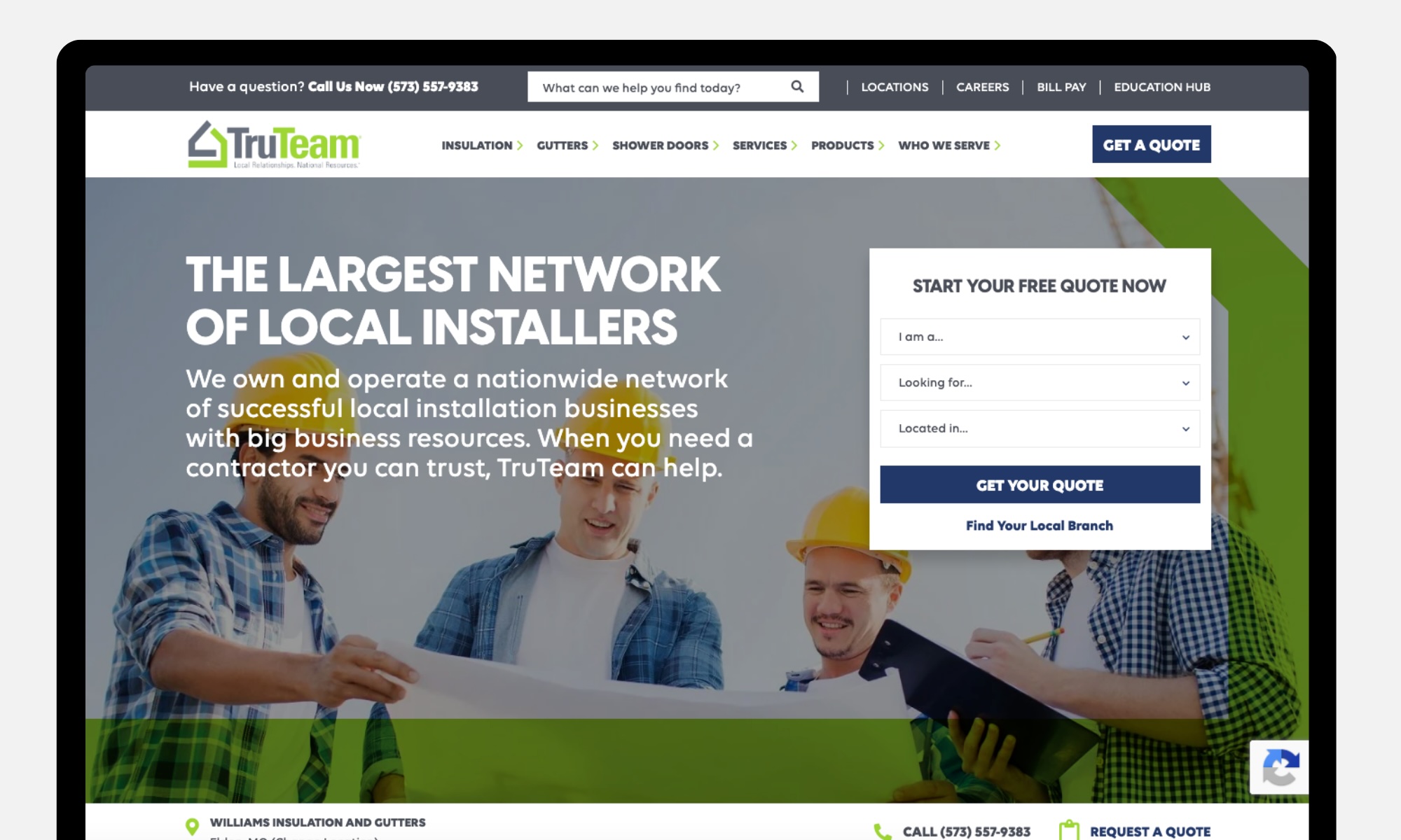 TruTeam Homepage example