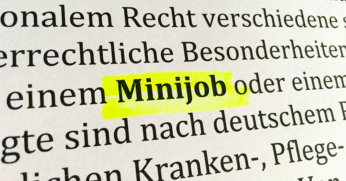 Minijobs / 556-Euro-Jobs als Beschäftigungsform für Schüler/innen
