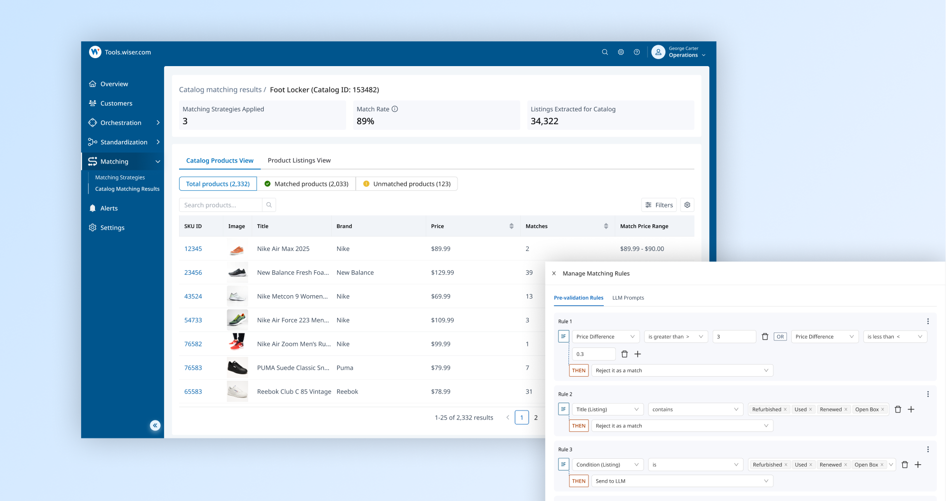 Wiser AI Matching Tool