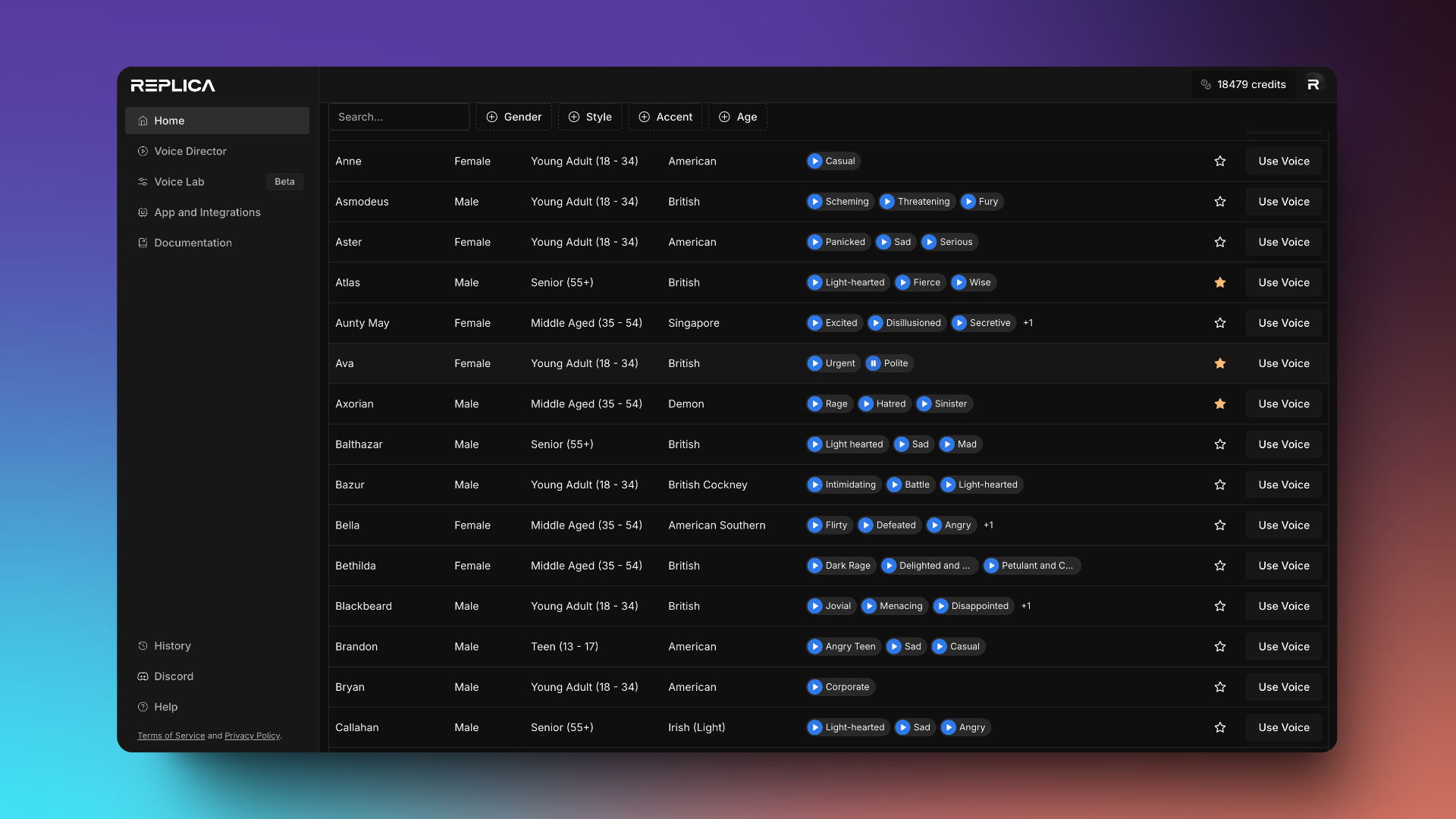 The library of our AI Voices for Text to speech.