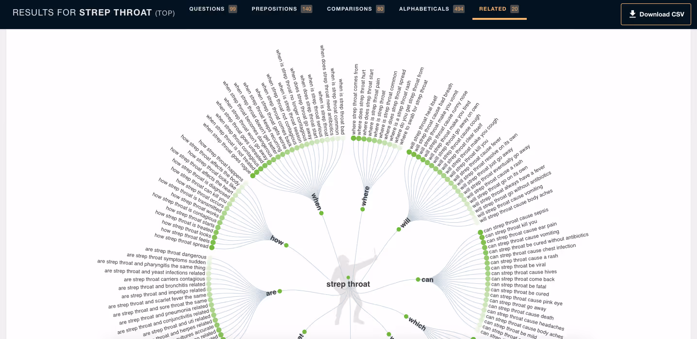 Answer the Public data visualization