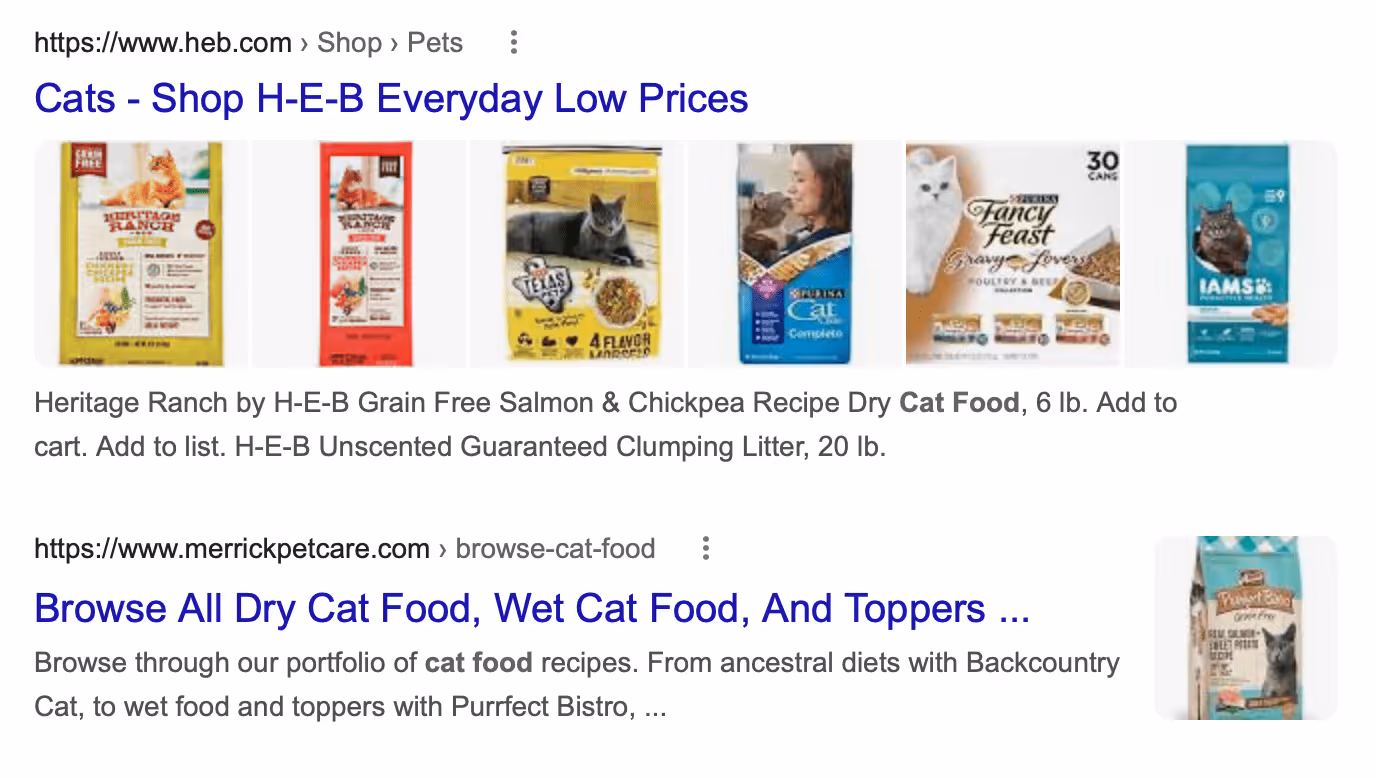 google organic search results