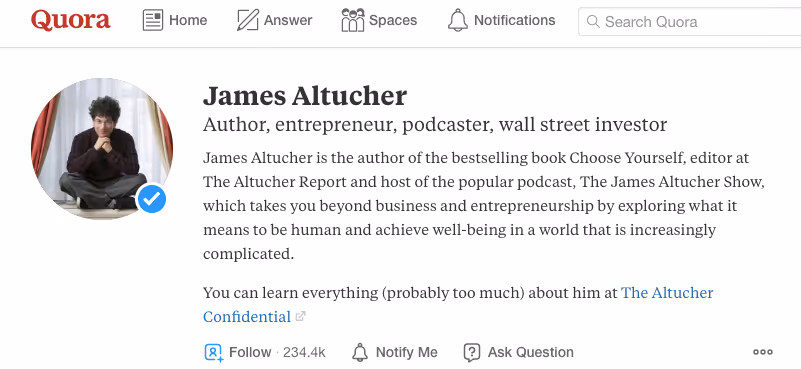 Quora James Altucher's profile