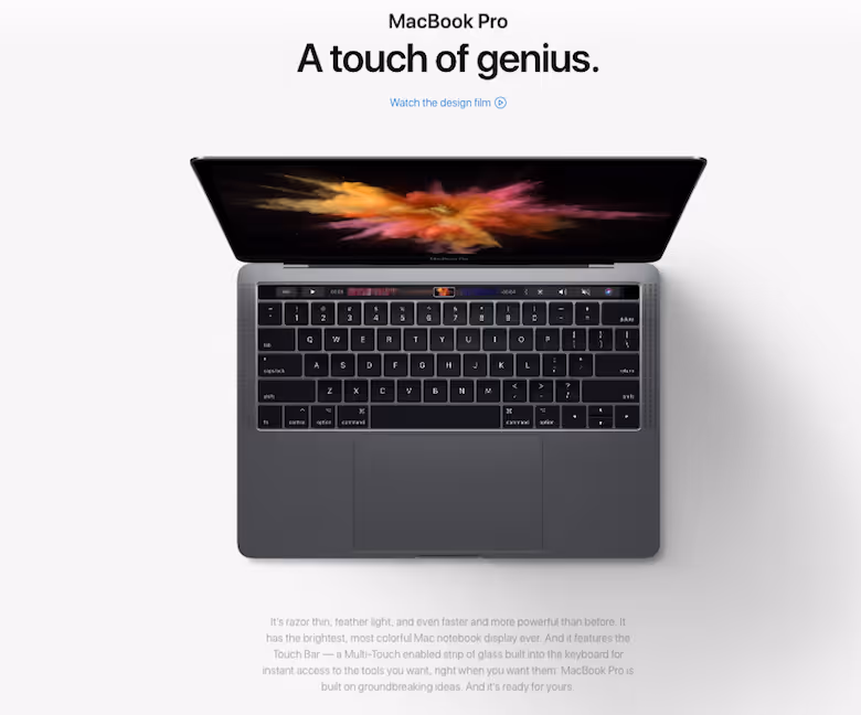 Product description of MacBook Pro