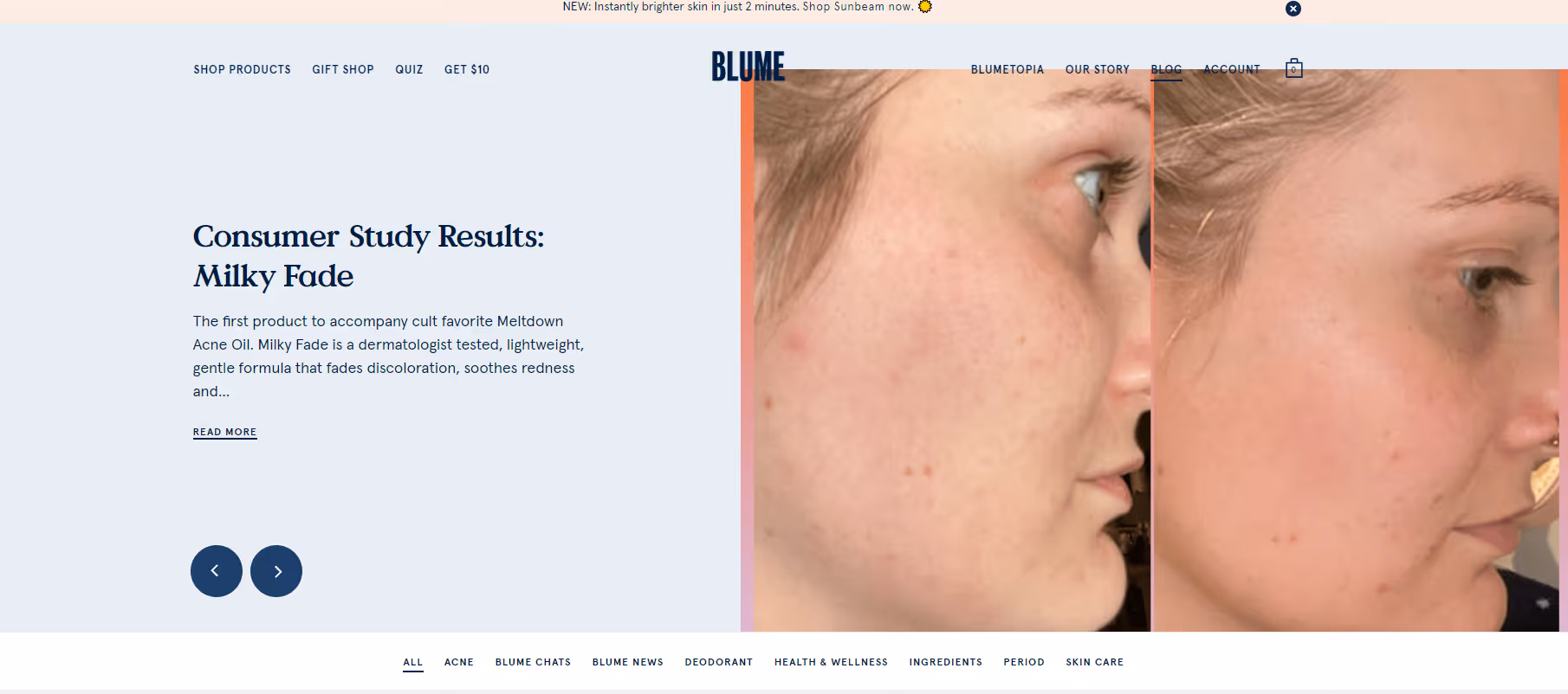 Blume skin care post