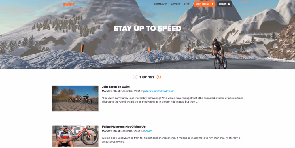 Zwift blog content