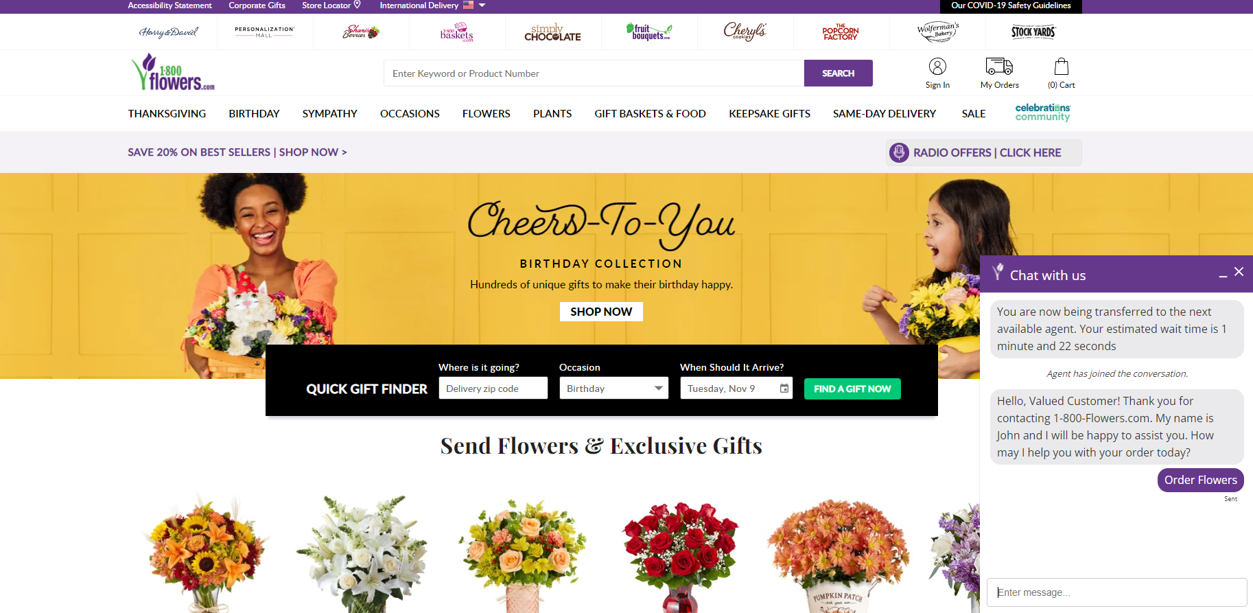 1-800 flowers chatbot used for inbound marketing