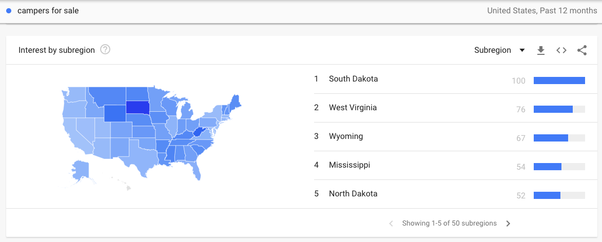 Google Trends geography data