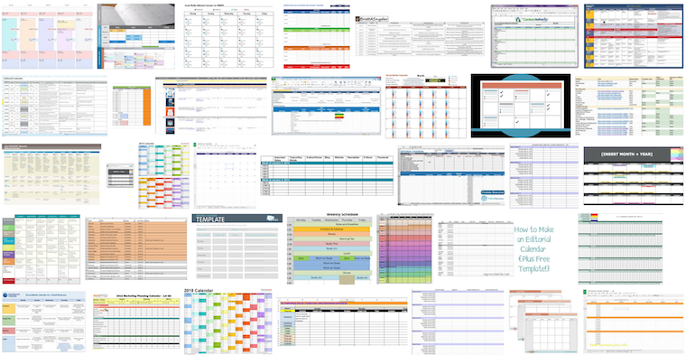 Excel and Google Sheets editorial calendars