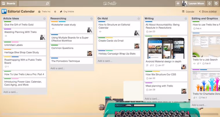 Editorial Calendar viewing option on Trello