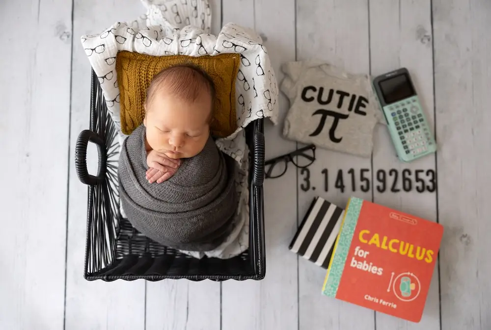 Newborn studio photography session with props and wraps — eMarie Photography, Billings, MT