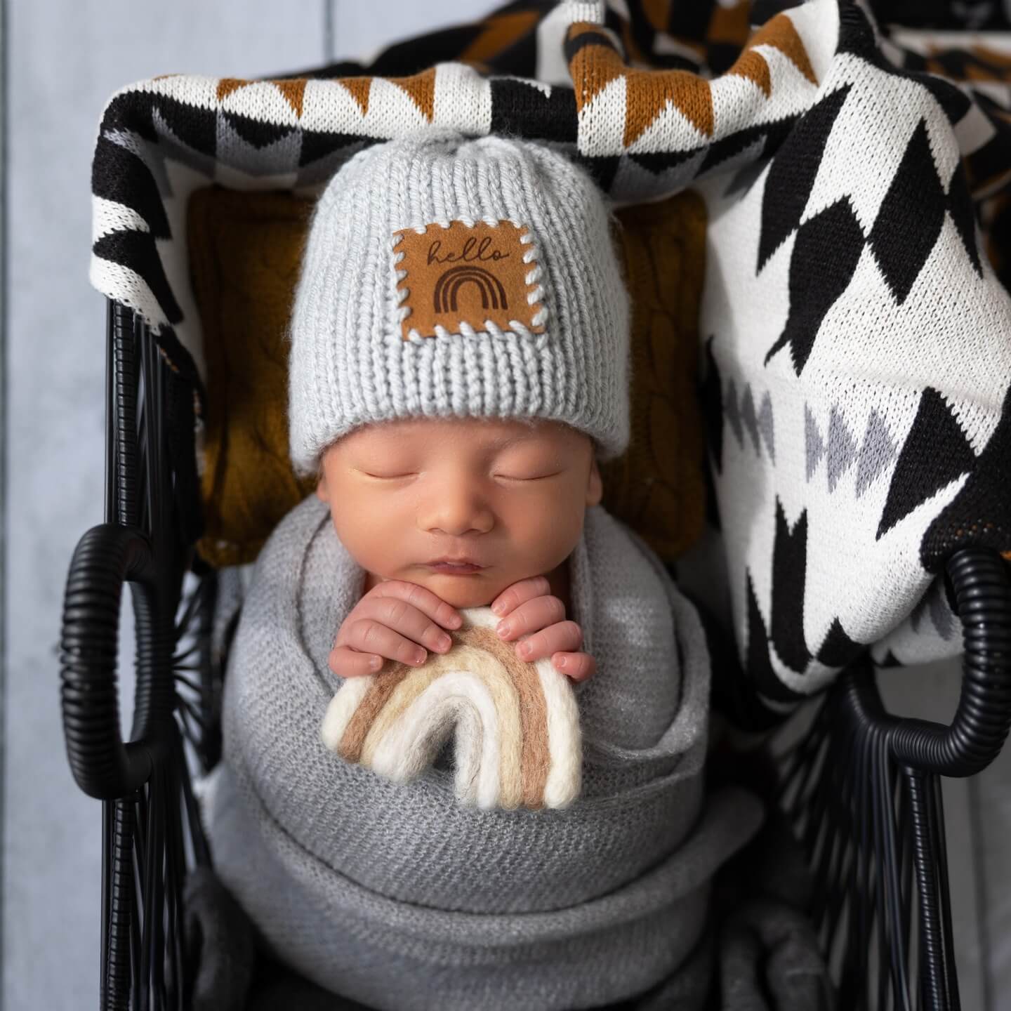 rainbow baby newborn baby sleeps with cute rainbow newborn photography billings mt