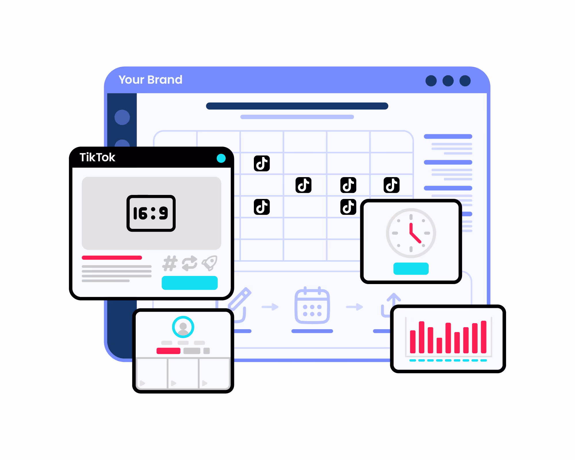 TikTok platform dashboard graphic