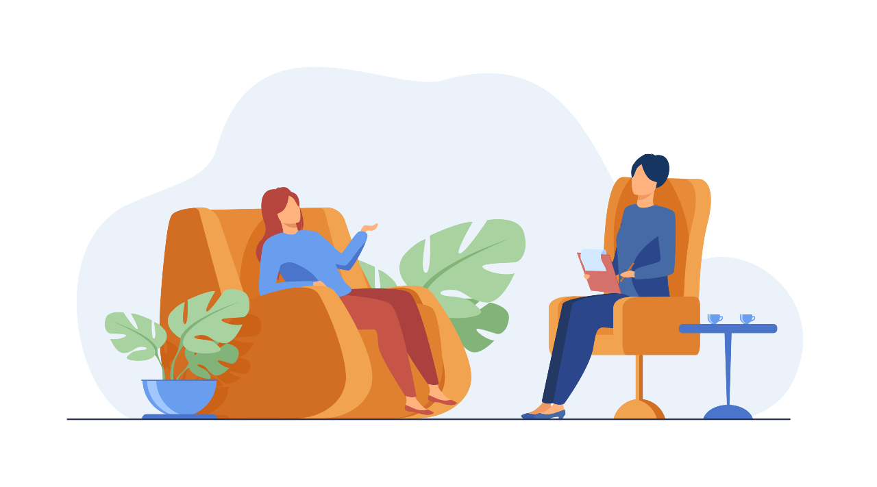 A Psychology in a therapy session with her client