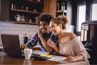 Couple planning a home renovation