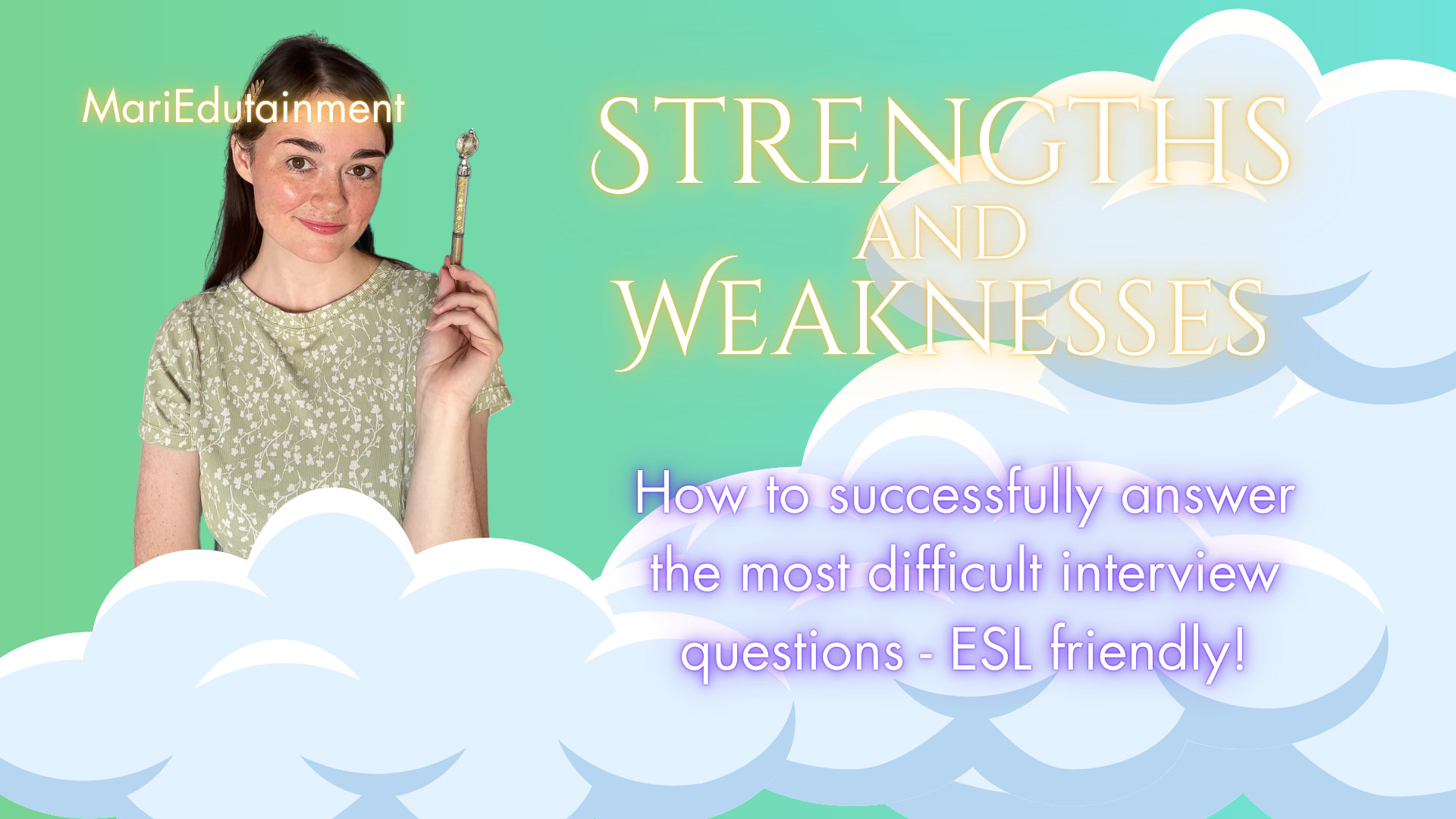 Successfully answer "What are your strenths and weaknesses" in your job interiew! For the frustrated job seeker and English language learner. 