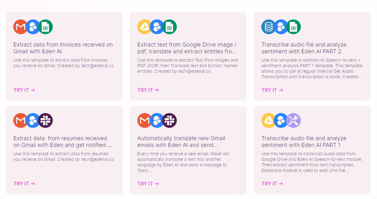 Eden AI integrations on Make