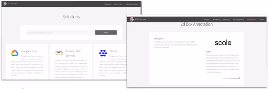 Eden AI's AI-Compare solutions catalog