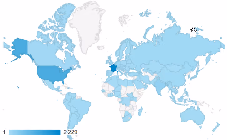 A map of users around the world
