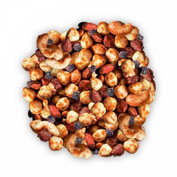 Mélange Amandes, Noisettes 100% Françaises, Noix de Cajou, Raisins Secs au Paprika Fumé