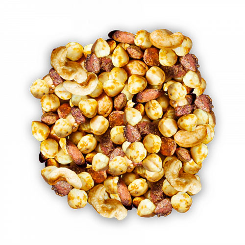 Mix Amandes et Noisettes 100% France, Noix de Cajou Torréfiées au Curcuma et Curry