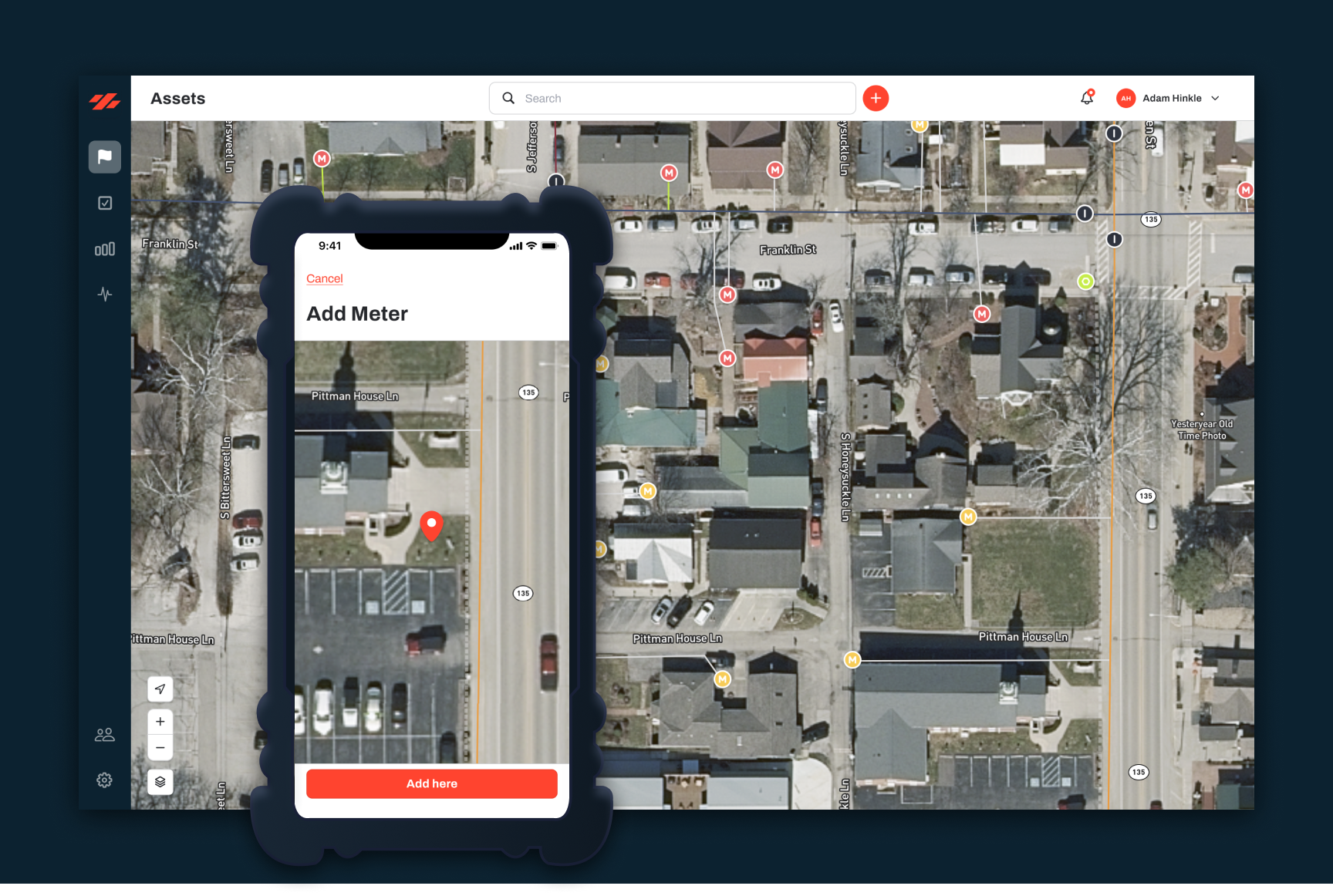Small water utility operator using Ziptility on a phone instead of ESRI ArcGIS