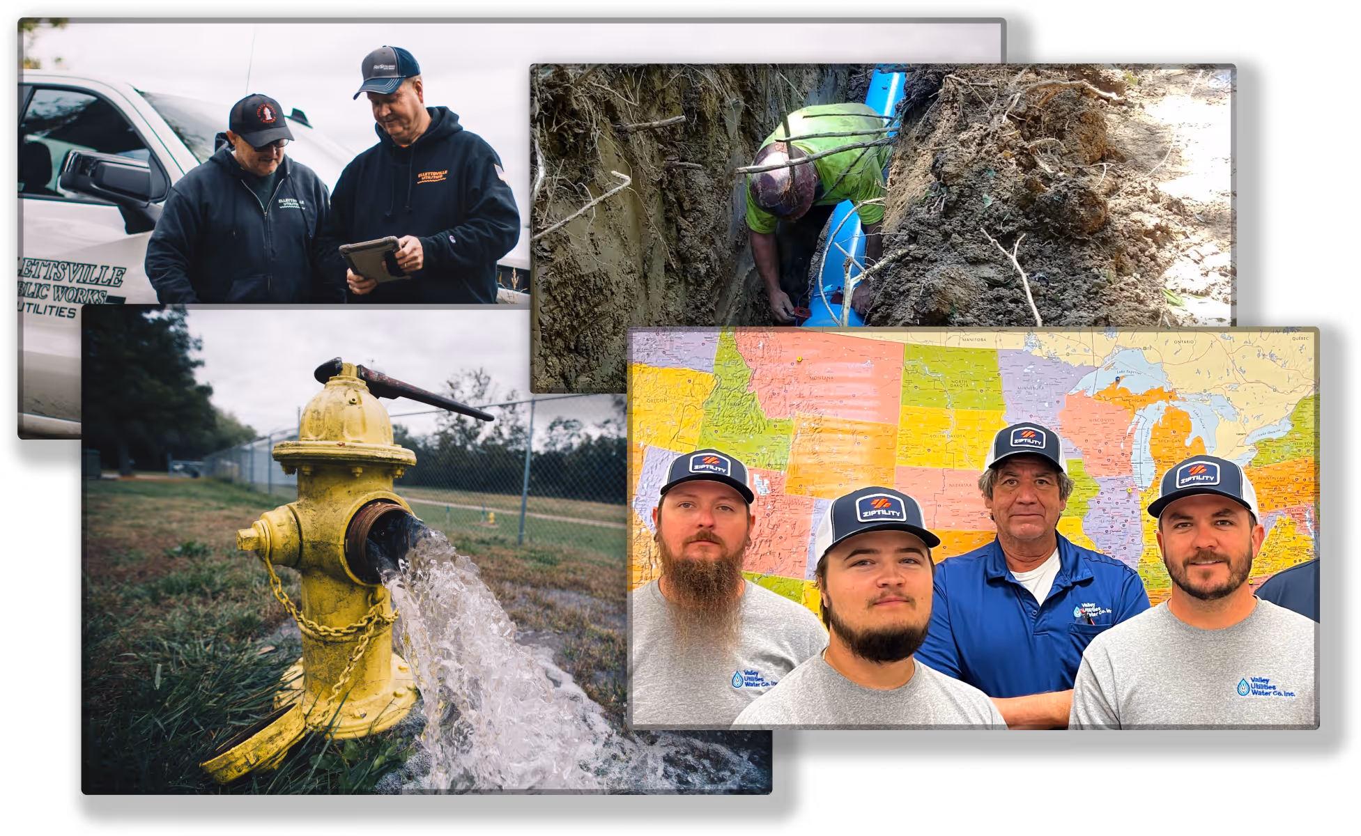 Water utility field crews using Ziptility for GIS mapping work orders and asset management