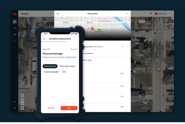 The inspections view in the Ziptility app
