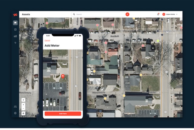 The GIS map view in the Ziptility app