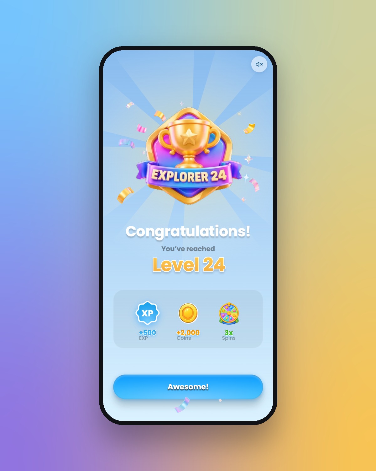 LevelUp app on an iPhone