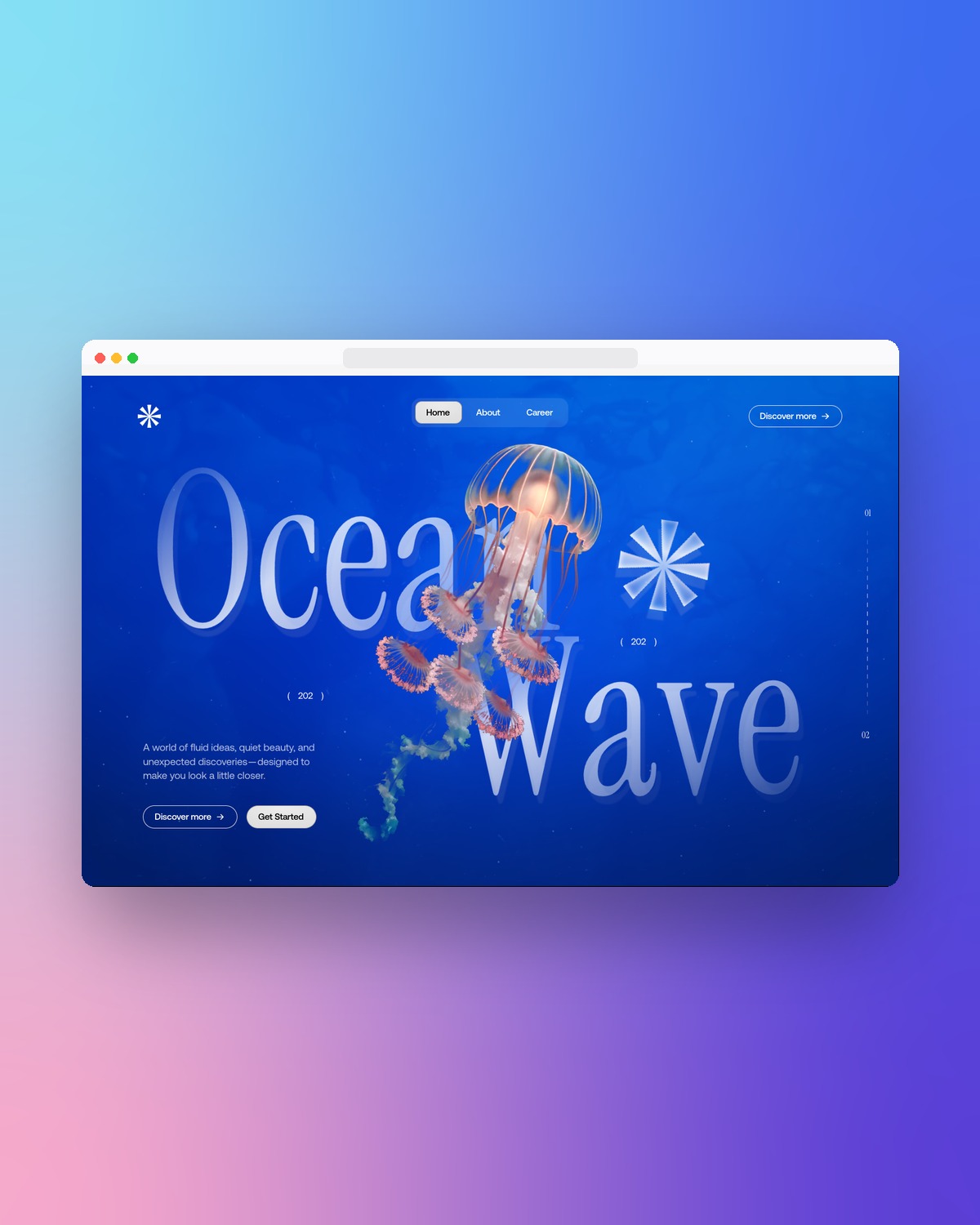 Ocean Wave website in a browser frame