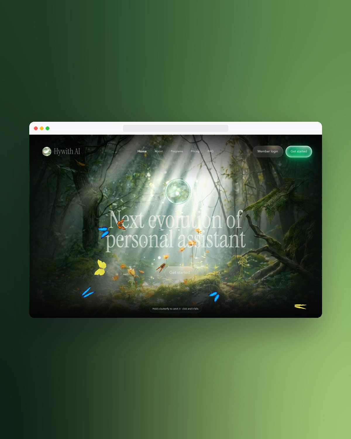 Hywith AI website in a browser frame