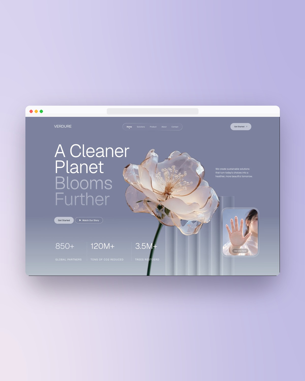 Verdure website in a browser frame