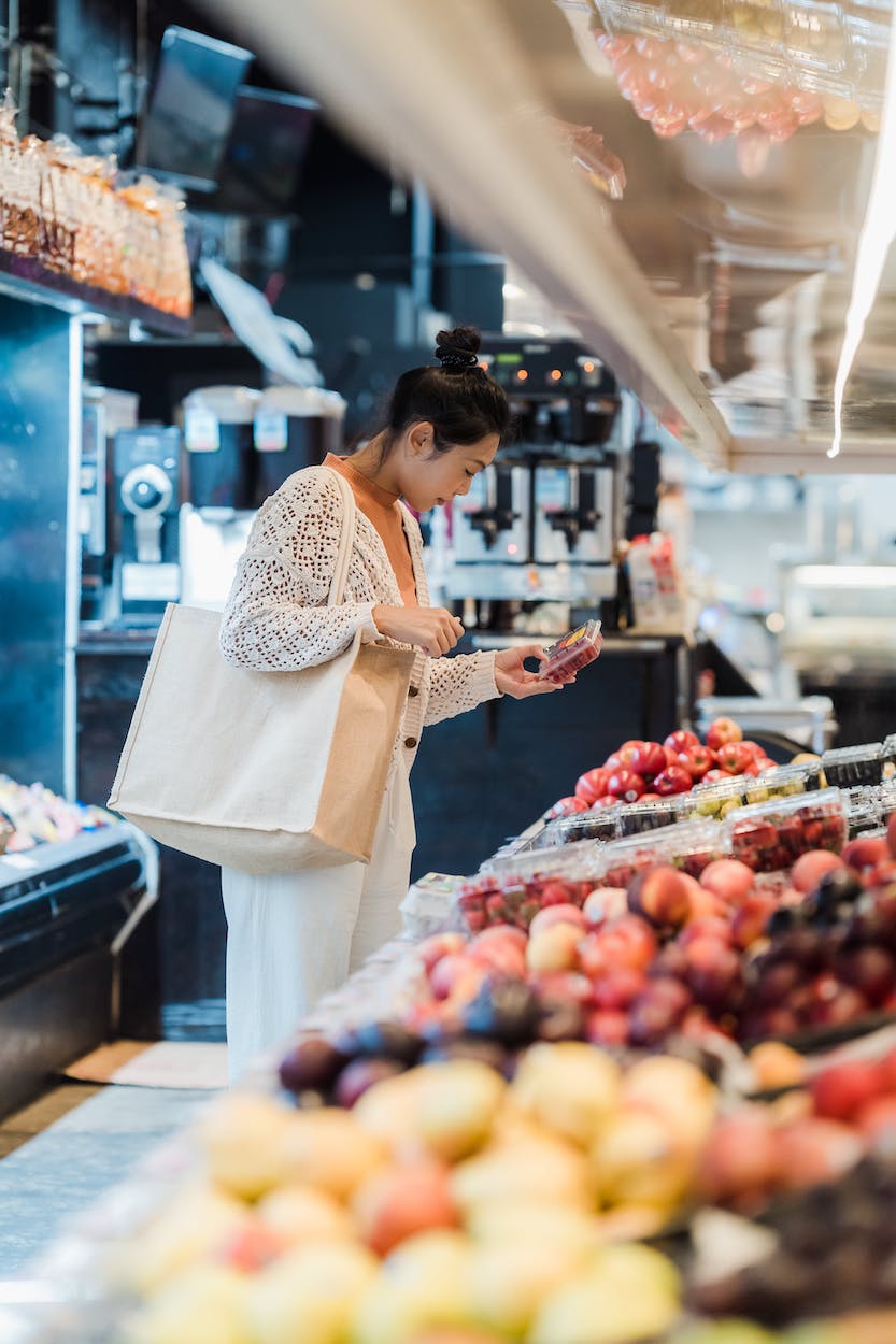 a woman in a grocery store