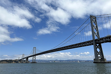 a long bridge over water