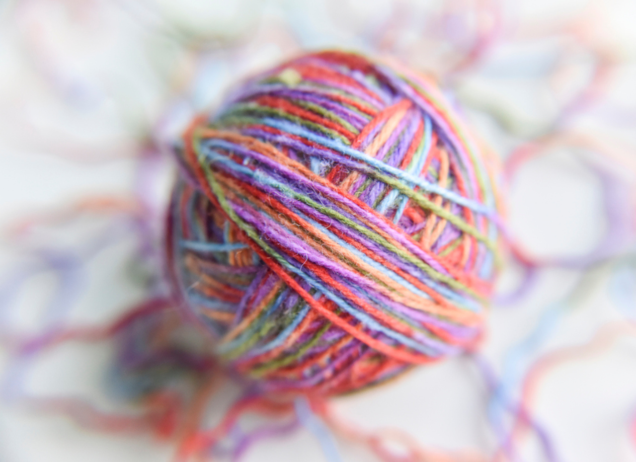 a ball of yarn on a surface