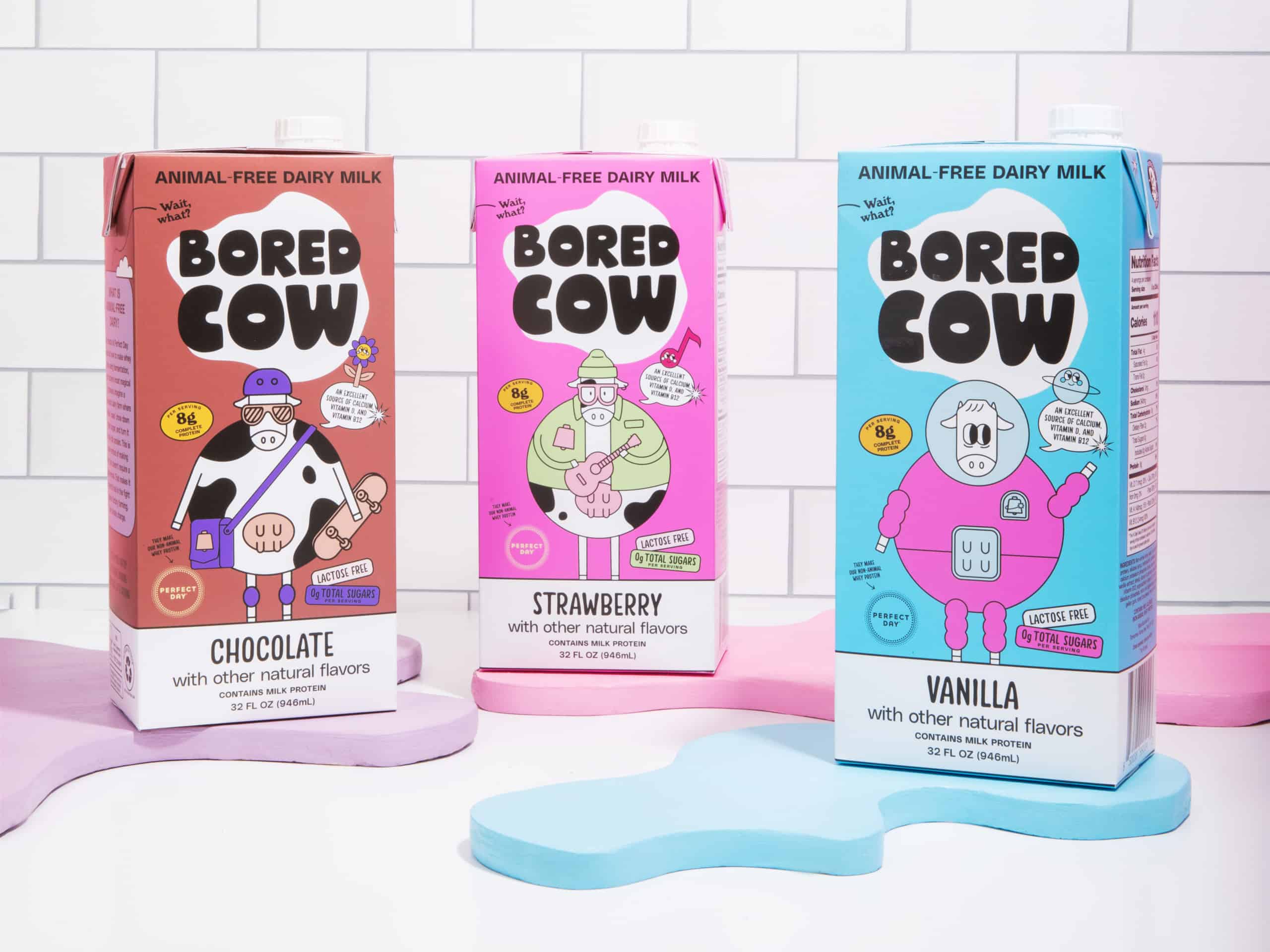 a group of milk cartons