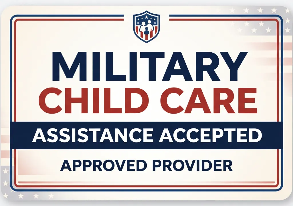 Military Child Care assistance accepted — approved provider badge