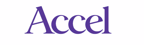 Accel company logo in purple text on a white background.
