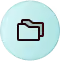Black folder icon inside a light blue circle with dotted outline.