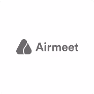 Airmeet company logo with stylized gray icon next to the word Airmeet